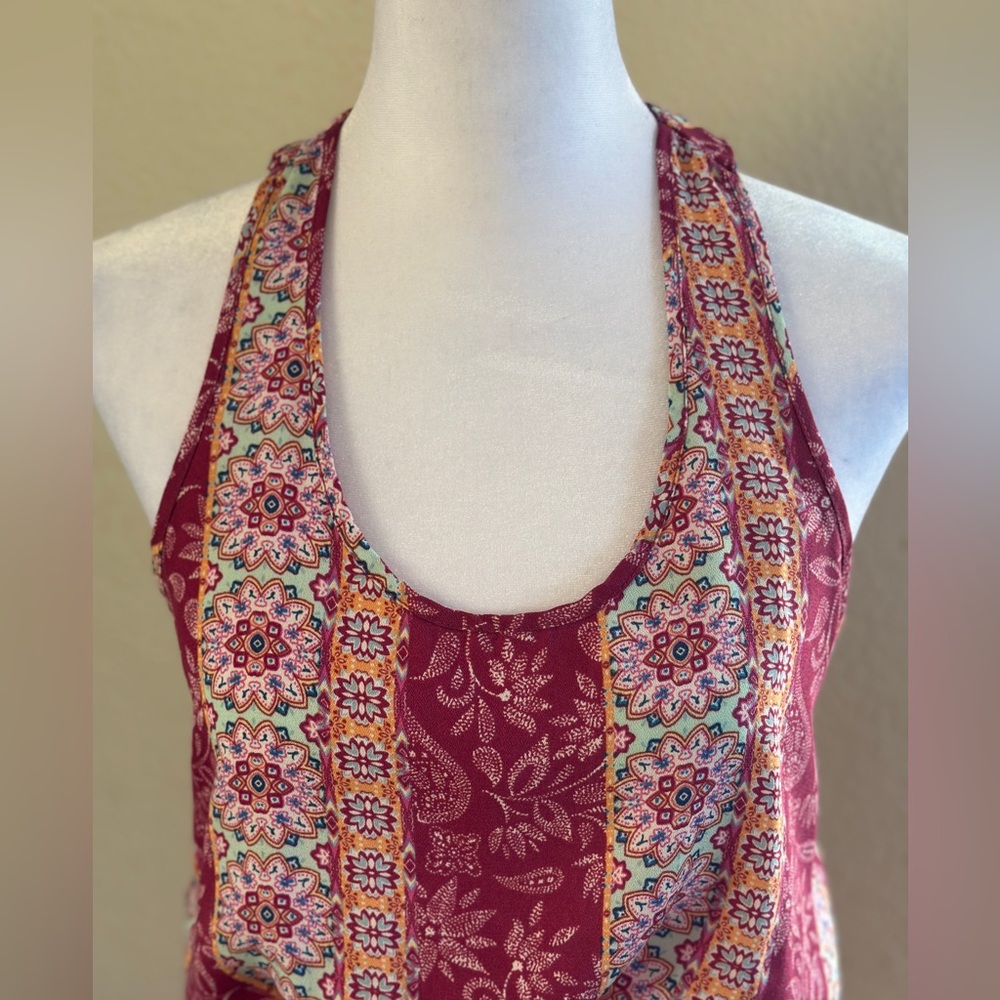 Pink Rose Vintage Boho Print Maxi Dress - Picture 4 of 5